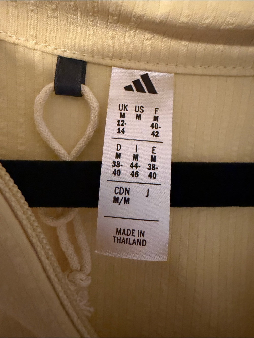 adidas old gold and Black short sleeved V-neck zip up with collar with Logo Tag - Picture 2 of 3